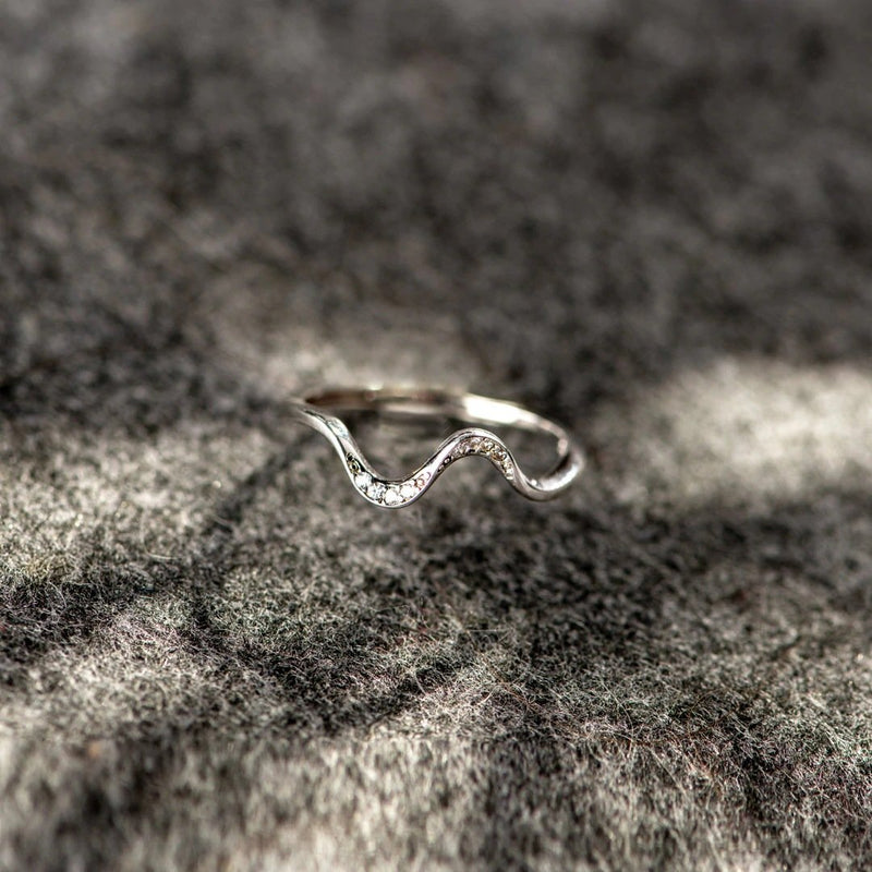 Fashion Water Wave Silver Ring