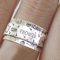 Vintage "I Am Enough" Ring for Couples