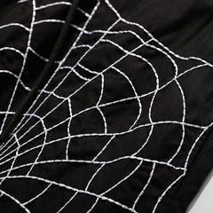 Men's Spider Web Embroidered Loose Casual Pants