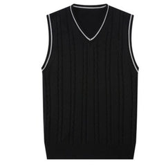 Sleeveless Knit Pullover Sweater with V-Neck