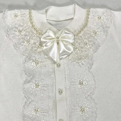 Elegant White Baby Dedication Romper