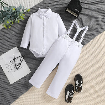 3-24M White Boys Baptism Gentleman Suit