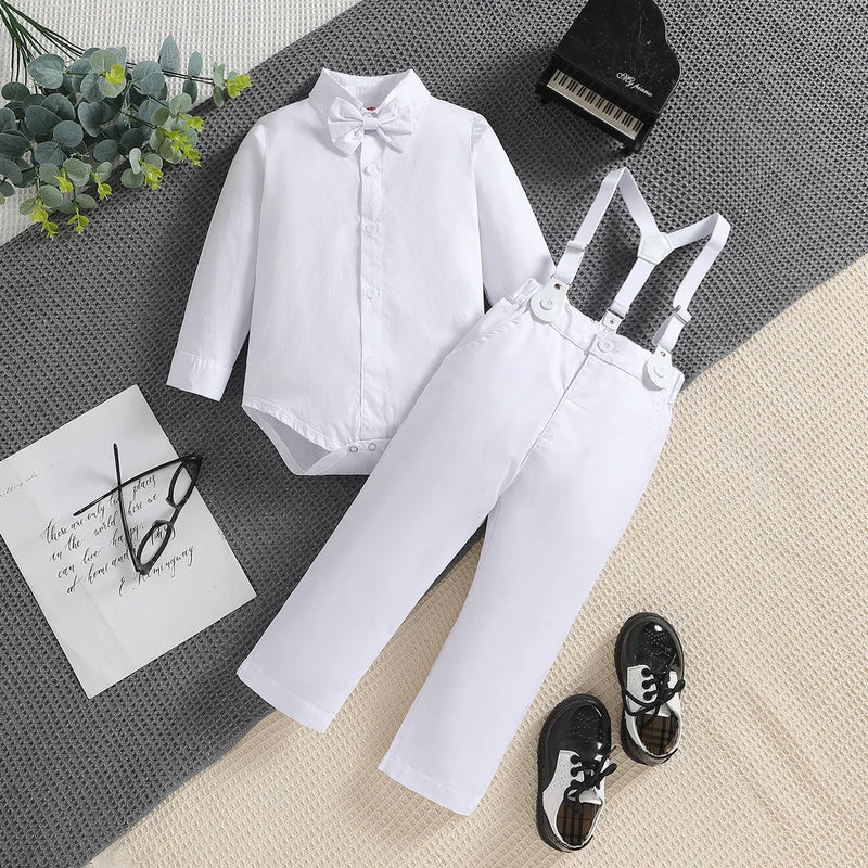 3-24M White Boys Baptism Gentleman Suit